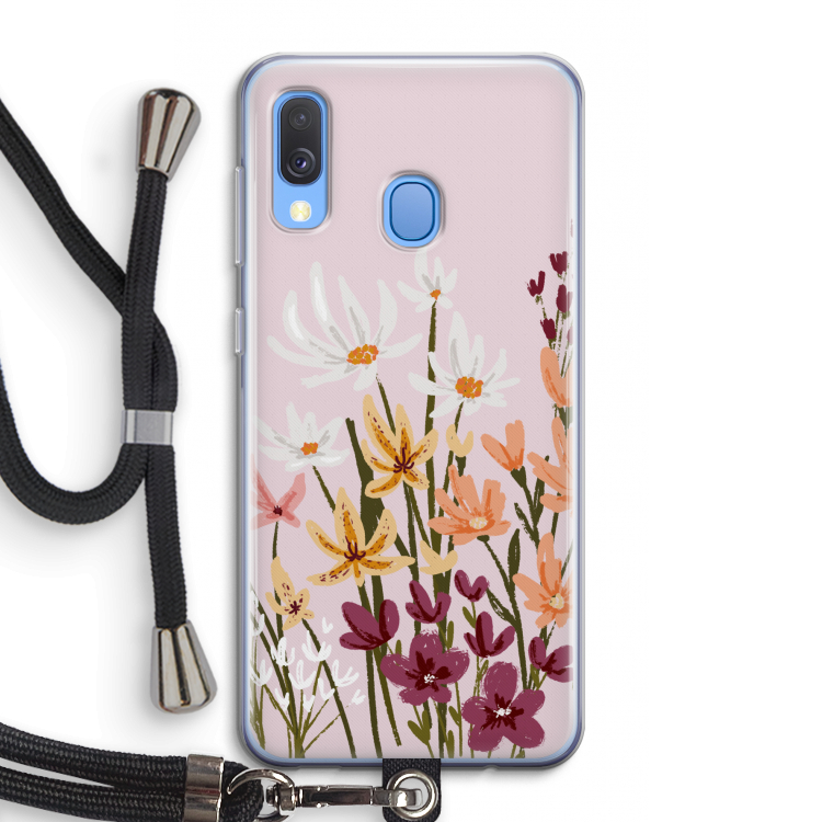 Painted wildflowers: Samsung Galaxy A40 Transparant Hoesje met koord