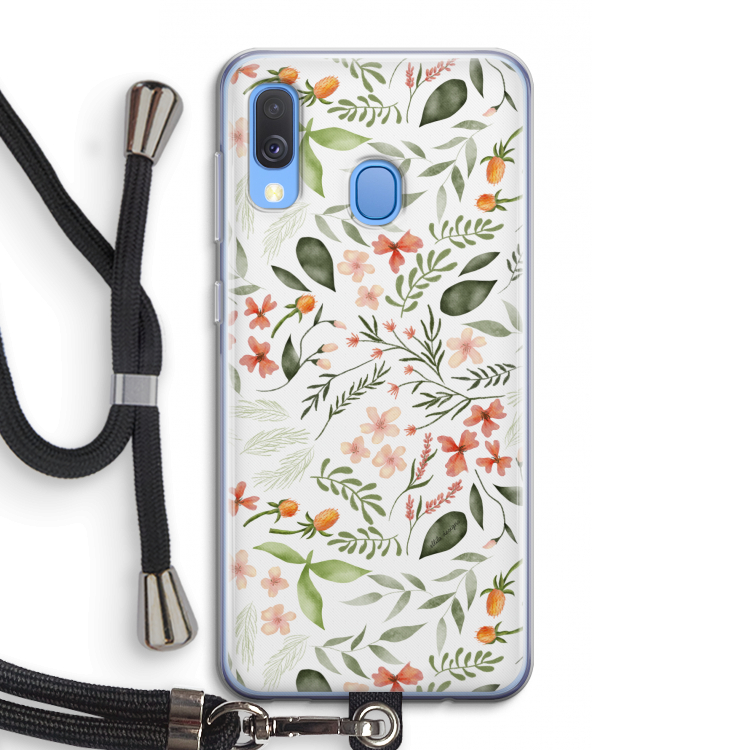 Sweet little flowers: Samsung Galaxy A40 Transparant Hoesje met koord