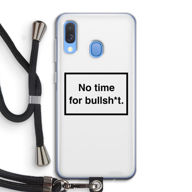 No time: Samsung Galaxy A40 Transparant Hoesje met koord