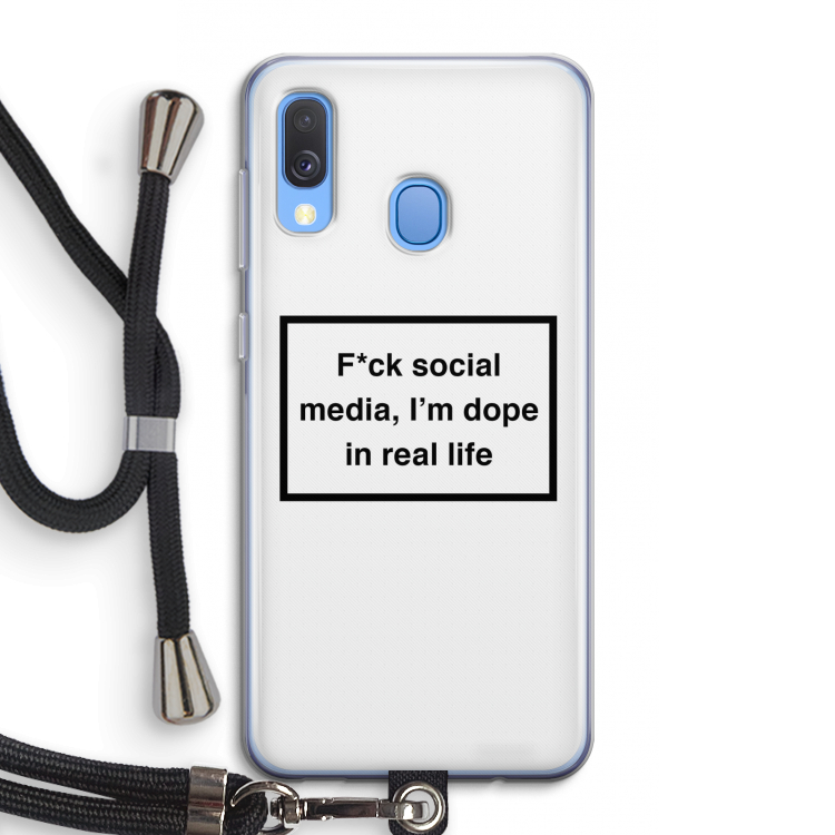 I'm dope: Samsung Galaxy A40 Transparant Hoesje met koord