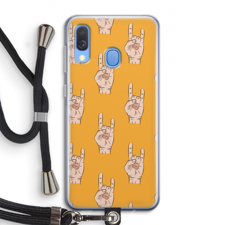 Rock: Samsung Galaxy A40 Transparant Hoesje met koord