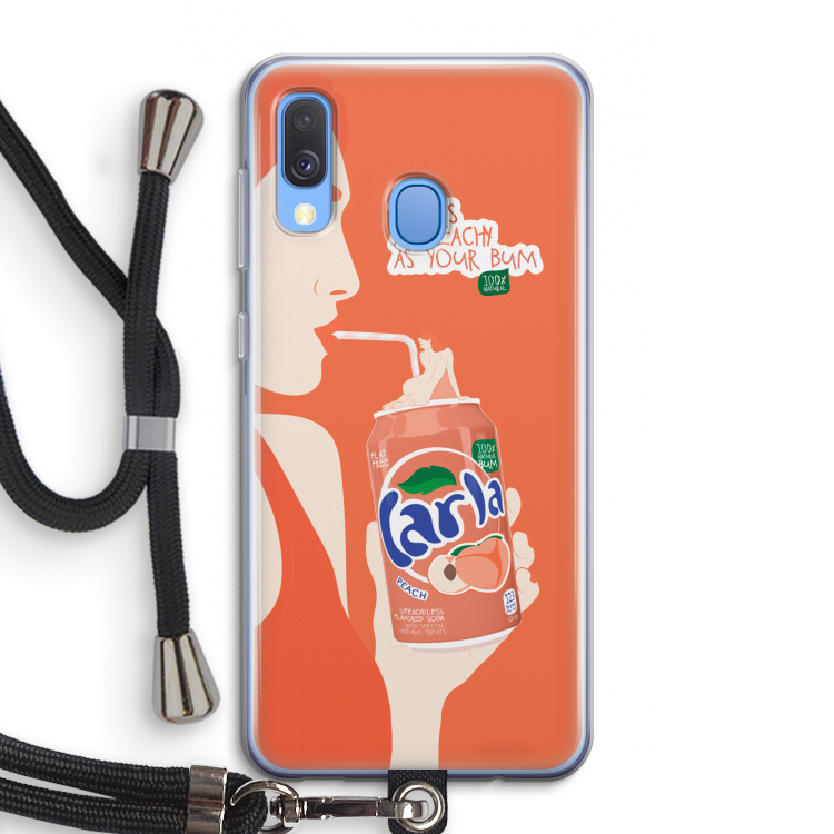 Peach please!: Samsung Galaxy A40 Transparant Hoesje met koord