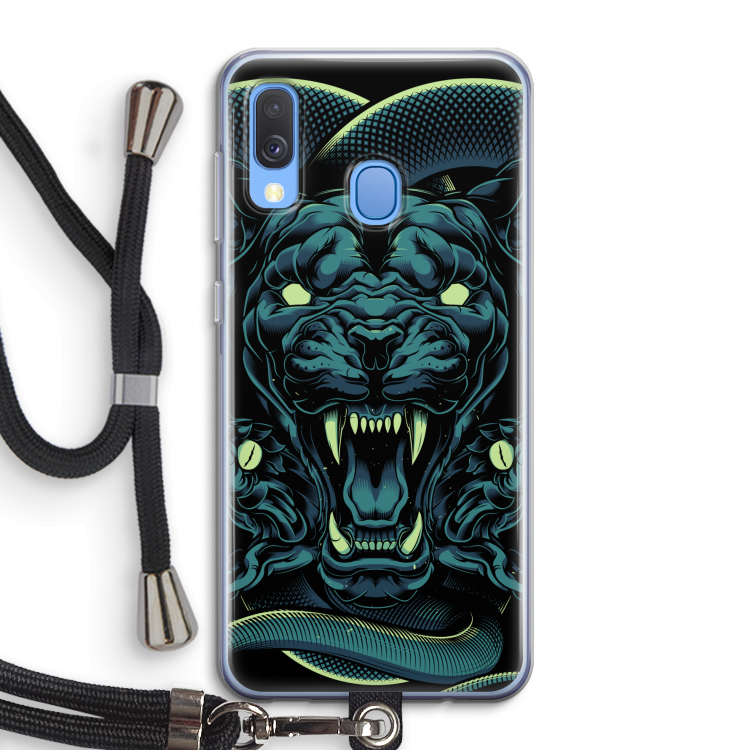 Cougar and Vipers: Samsung Galaxy A40 Transparant Hoesje met koord