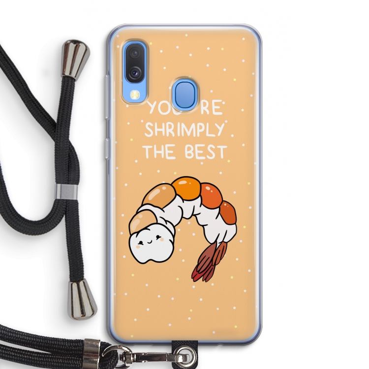 You're Shrimply The Best: Samsung Galaxy A40 Transparant Hoesje met koord