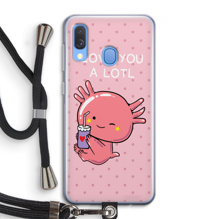 Love You A Lotl: Samsung Galaxy A40 Transparant Hoesje met koord