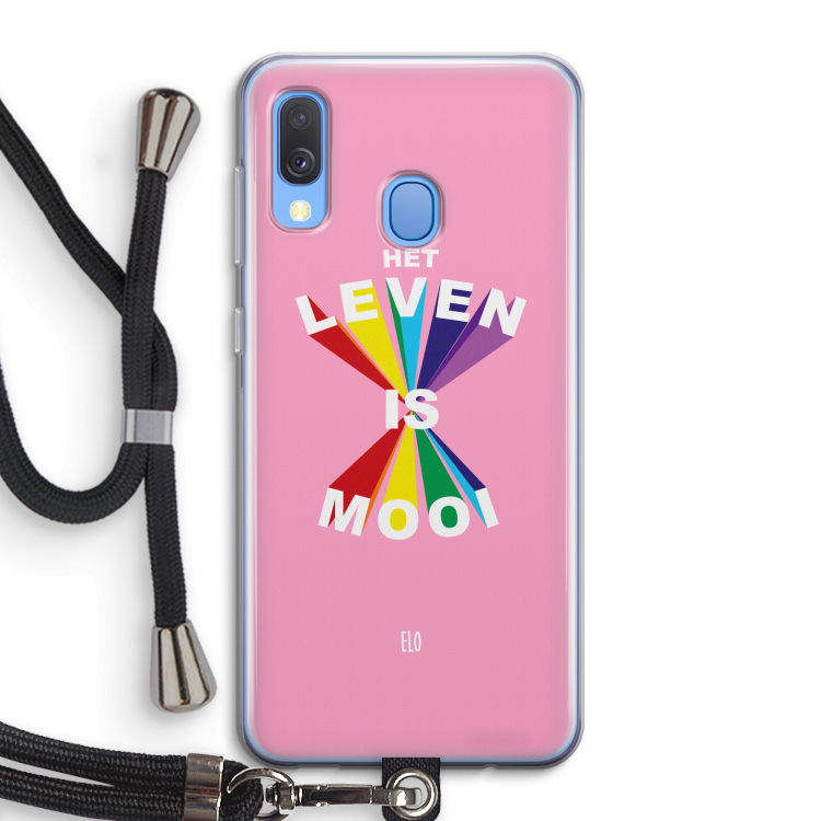 Het Leven Is Mooi: Samsung Galaxy A40 Transparant Hoesje met koord