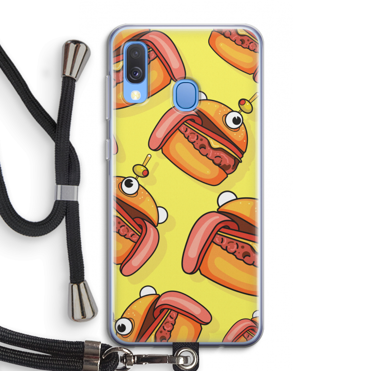 Hamburger: Samsung Galaxy A40 Transparant Hoesje met koord