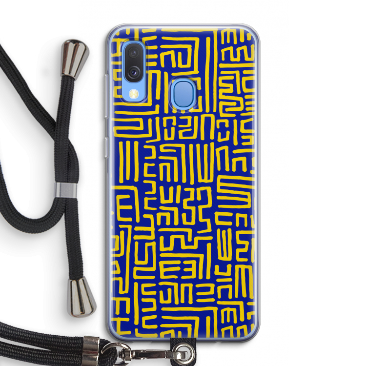 Majorelle Blue Print: Samsung Galaxy A40 Transparant Hoesje met koord