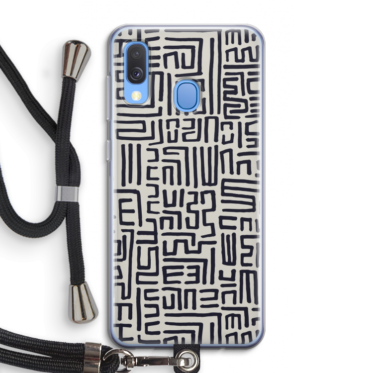 Moroccan Print: Samsung Galaxy A40 Transparant Hoesje met koord