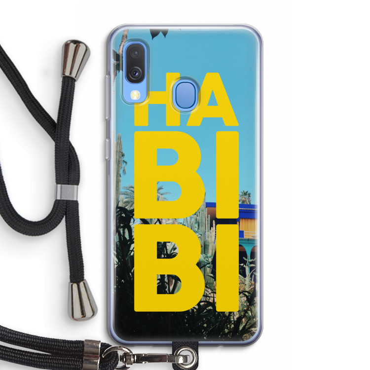 Habibi Majorelle : Samsung Galaxy A40 Transparant Hoesje met koord