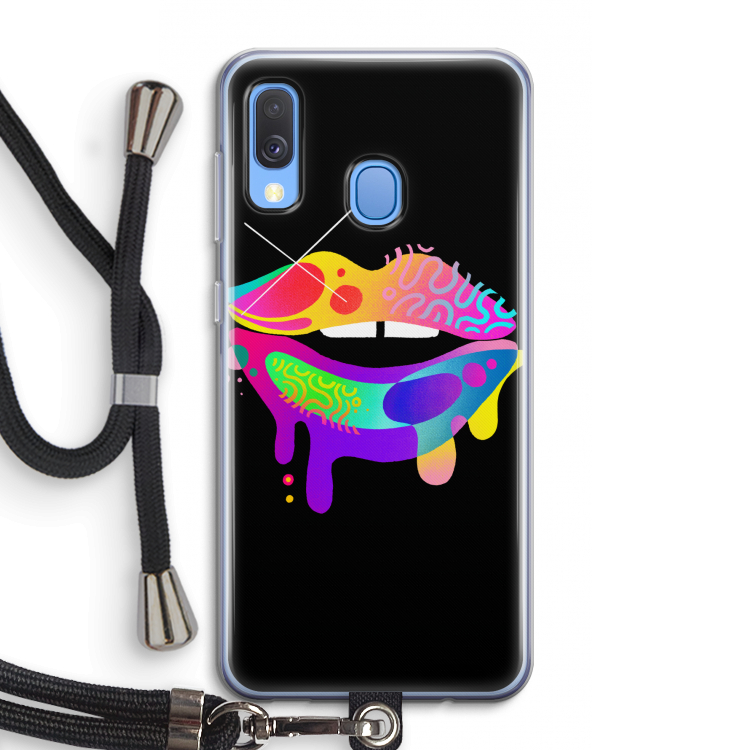 Lip Palette: Samsung Galaxy A40 Transparant Hoesje met koord