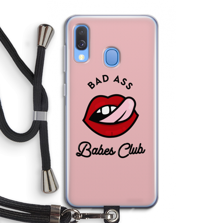 Badass Babes Club: Samsung Galaxy A40 Transparant Hoesje met koord