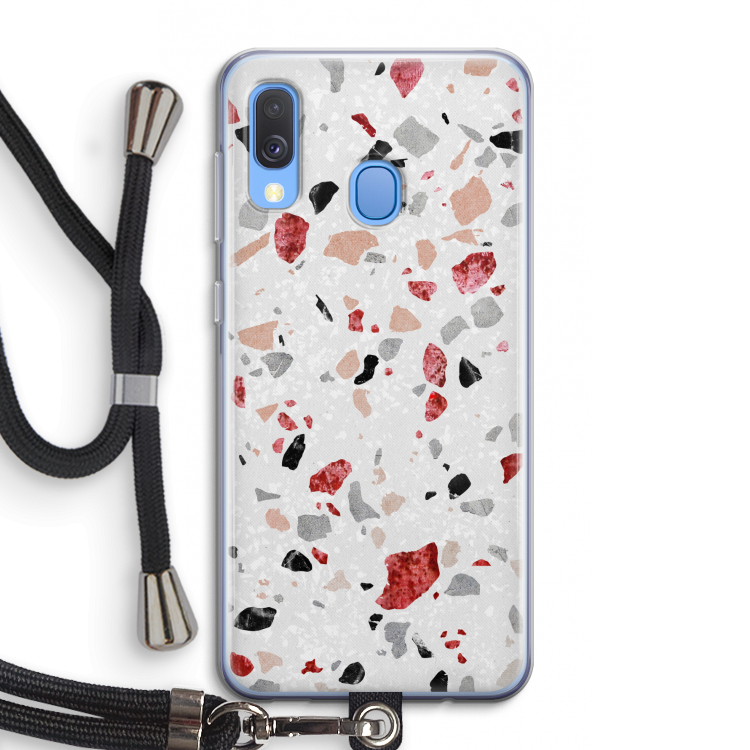 Terrazzo N°12: Samsung Galaxy A40 Transparant Hoesje met koord