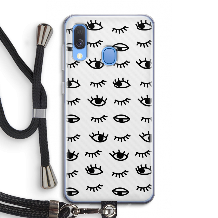 Eye pattern #2: Samsung Galaxy A40 Transparant Hoesje met koord