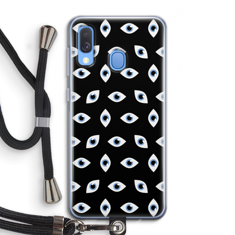Eyes pattern: Samsung Galaxy A40 Transparant Hoesje met koord