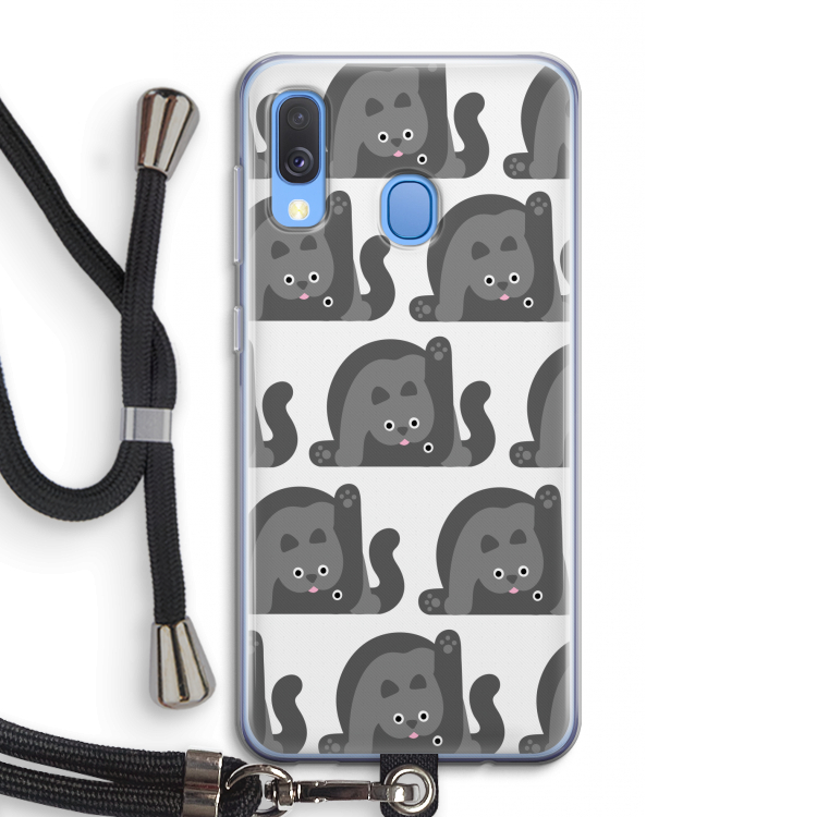 Cats: Samsung Galaxy A40 Transparant Hoesje met koord