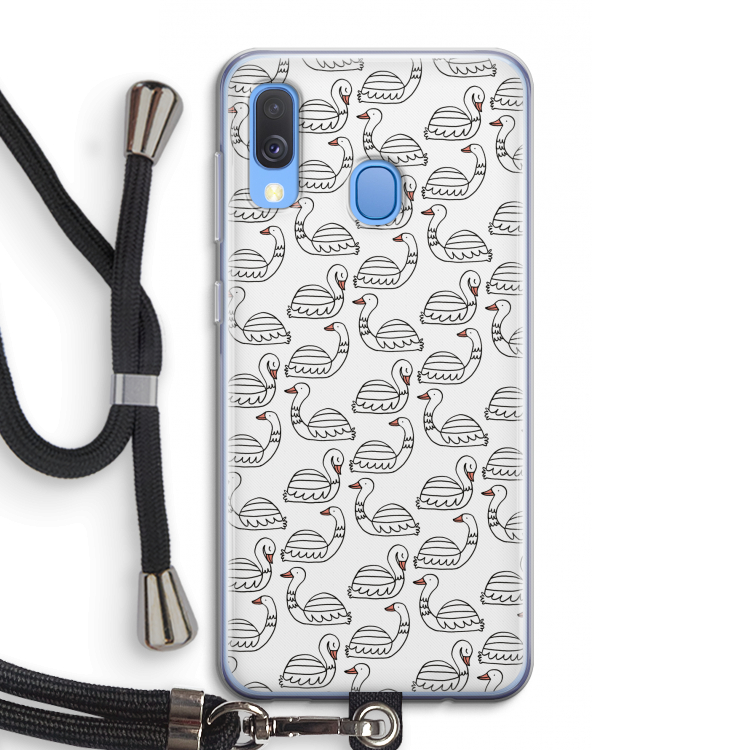 Zwanen: Samsung Galaxy A40 Transparant Hoesje met koord