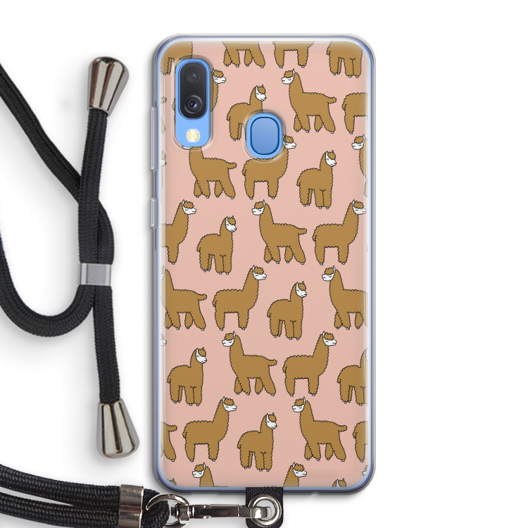 Alpacas: Samsung Galaxy A40 Transparant Hoesje met koord