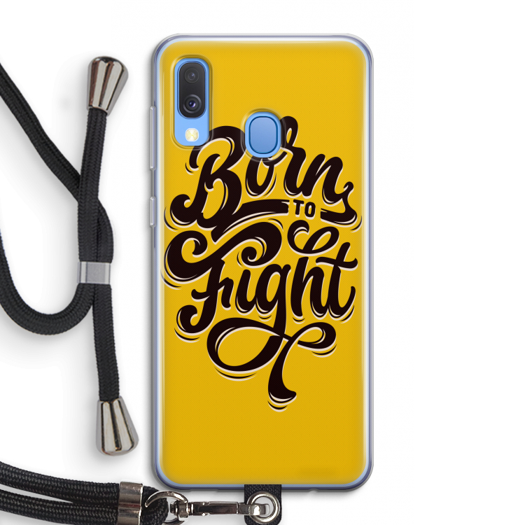 Born to Fight: Samsung Galaxy A40 Transparant Hoesje met koord