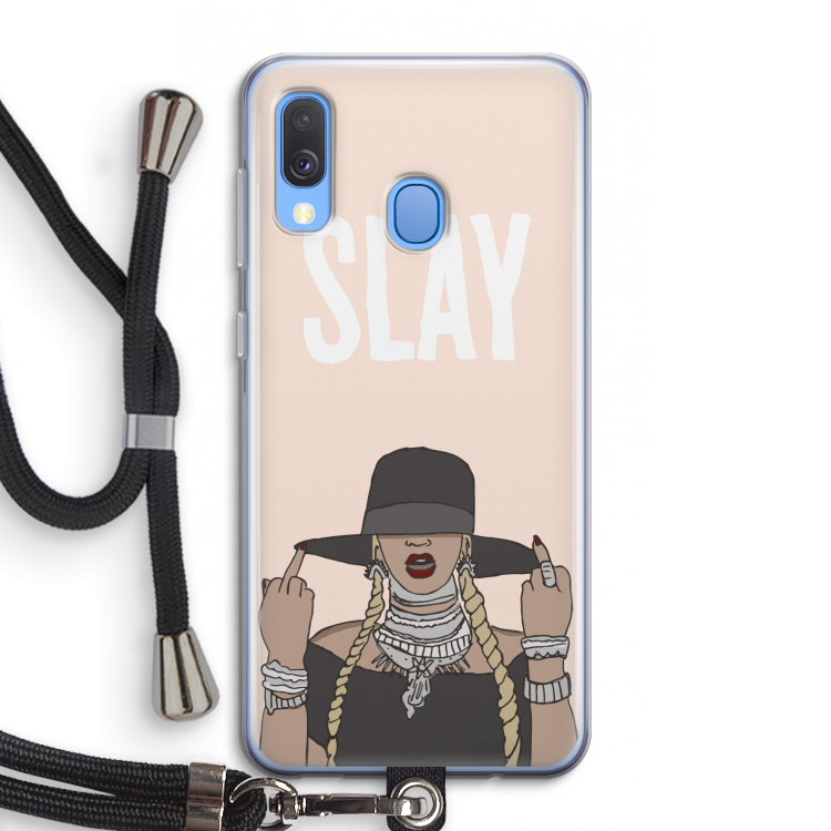 Slay All Day: Samsung Galaxy A40 Transparant Hoesje met koord