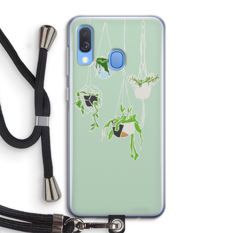 Hang In There: Samsung Galaxy A40 Transparant Hoesje met koord
