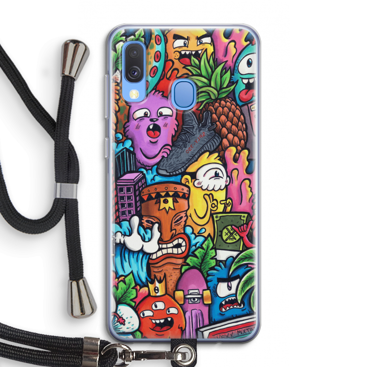 Vexx Mixtape: Samsung Galaxy A40 Transparant Hoesje met koord