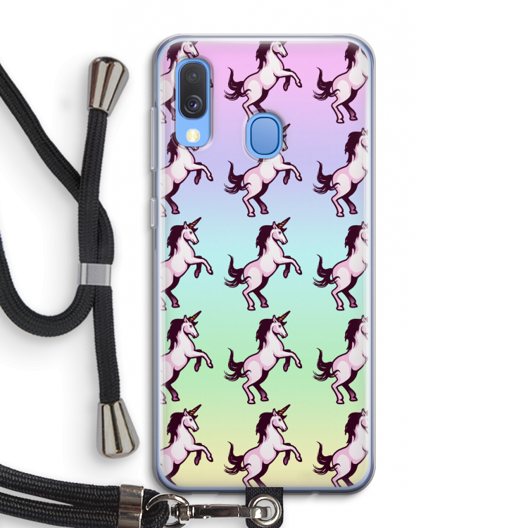 Musketon Unicorn: Samsung Galaxy A40 Transparant Hoesje met koord