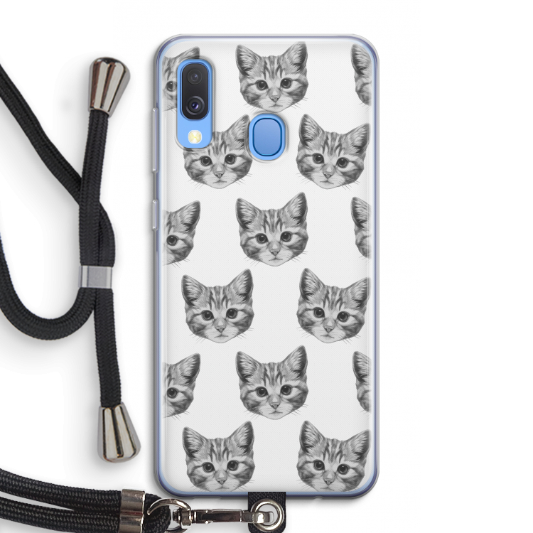 Kitten: Samsung Galaxy A40 Transparant Hoesje met koord