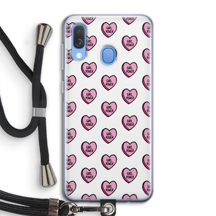 GIRL POWER: Samsung Galaxy A40 Transparant Hoesje met koord
