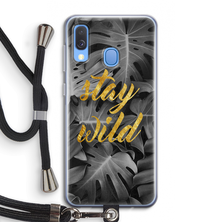 Stay wild: Samsung Galaxy A40 Transparant Hoesje met koord