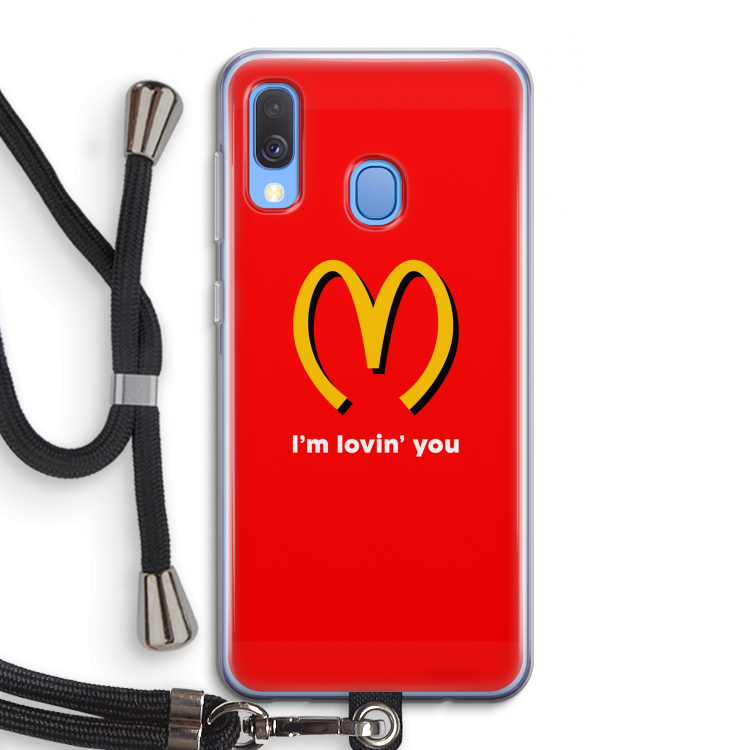 I'm lovin' you: Samsung Galaxy A40 Transparant Hoesje met koord