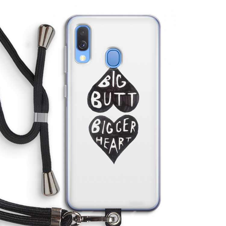 Big butt bigger heart: Samsung Galaxy A40 Transparant Hoesje met koord