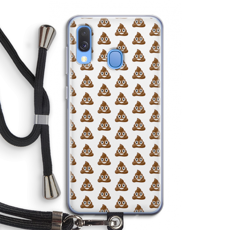 Poop emoji: Samsung Galaxy A40 Transparant Hoesje met koord