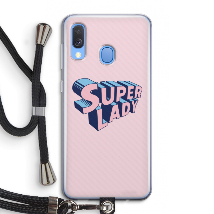 Superlady: Samsung Galaxy A40 Transparant Hoesje met koord