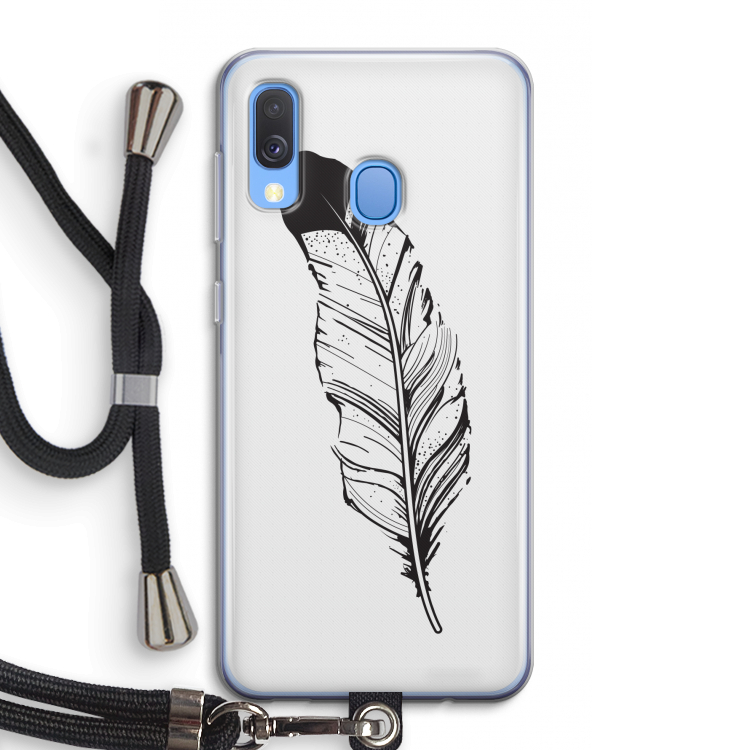 Pluim: Samsung Galaxy A40 Transparant Hoesje met koord
