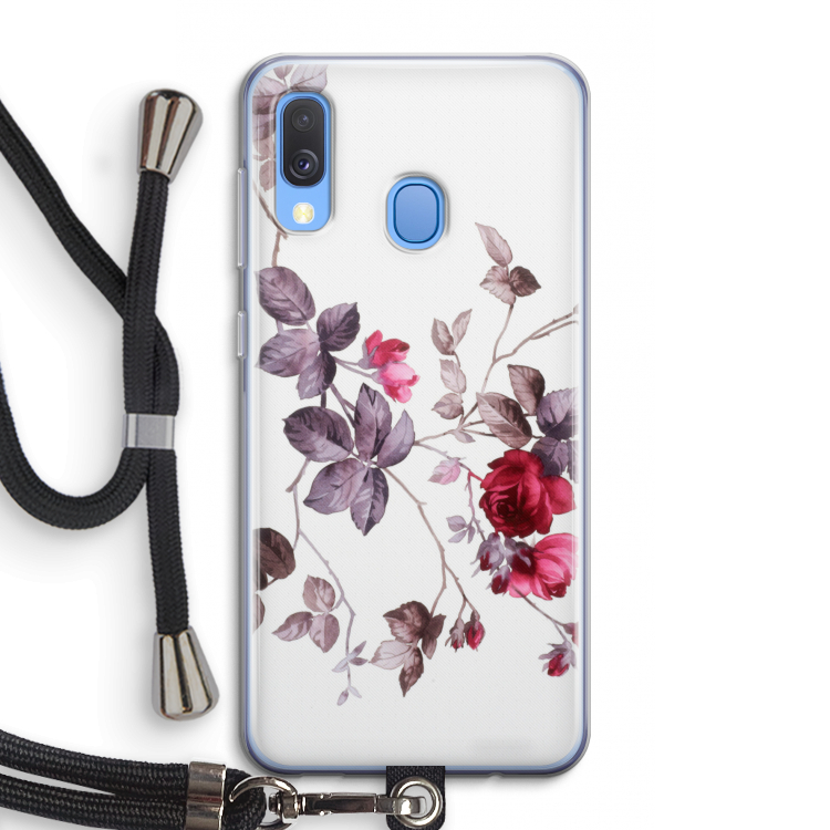 Mooie bloemen: Samsung Galaxy A40 Transparant Hoesje met koord