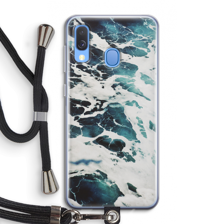Golven: Samsung Galaxy A40 Transparant Hoesje met koord