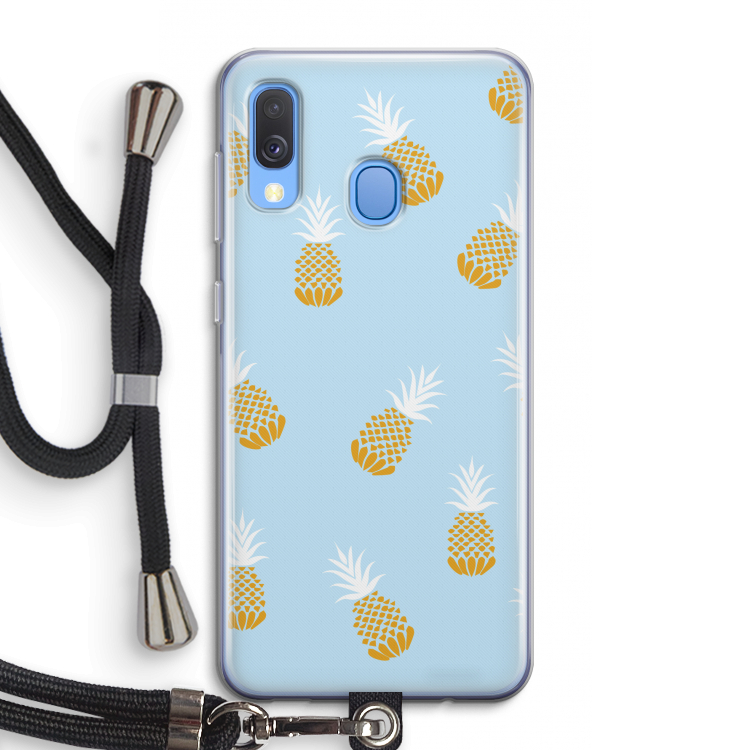Ananasjes: Samsung Galaxy A40 Transparant Hoesje met koord