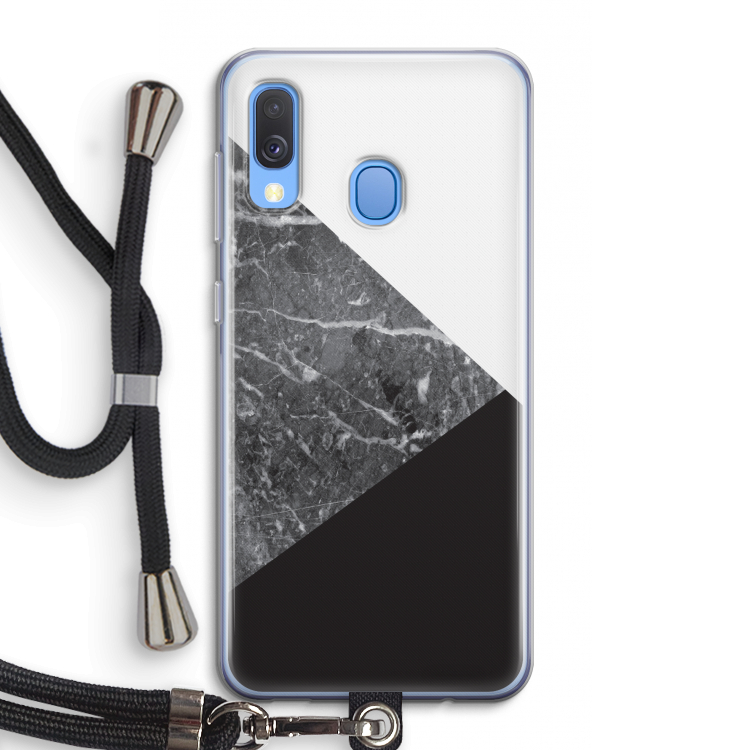 Combinatie marmer: Samsung Galaxy A40 Transparant Hoesje met koord
