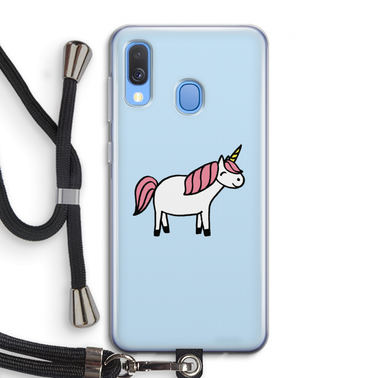 Eenhoorn: Samsung Galaxy A40 Transparant Hoesje met koord
