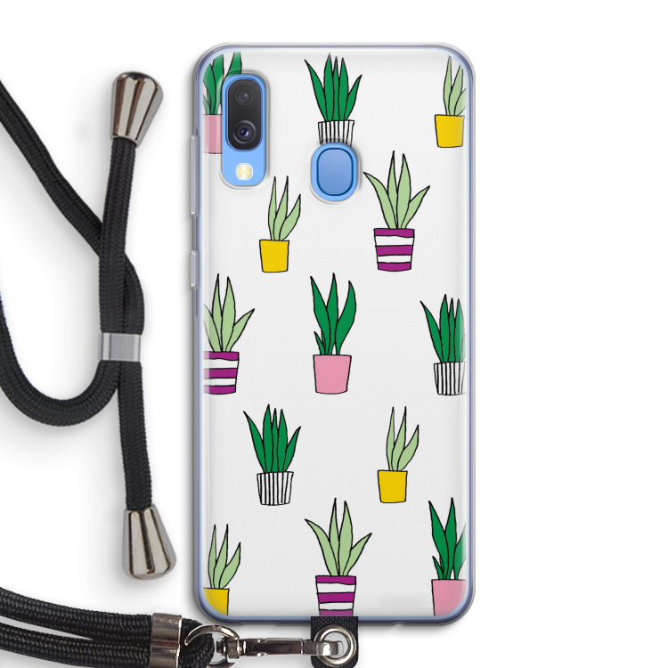 Sanseveria: Samsung Galaxy A40 Transparant Hoesje met koord