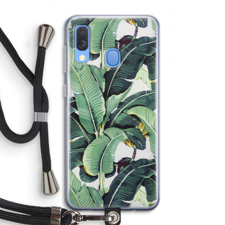 Bananenbladeren: Samsung Galaxy A40 Transparant Hoesje met koord