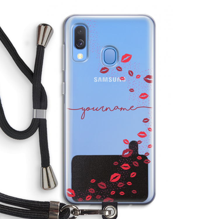 Kusjes: Samsung Galaxy A40 Transparant Hoesje met koord
