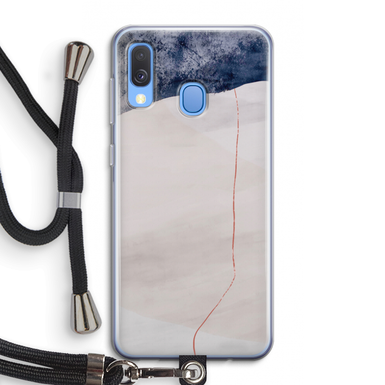Stone White: Samsung Galaxy A40 Transparant Hoesje met koord