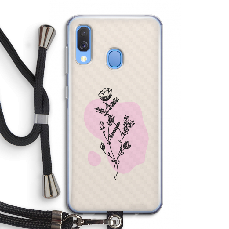 Roses are red: Samsung Galaxy A40 Transparant Hoesje met koord