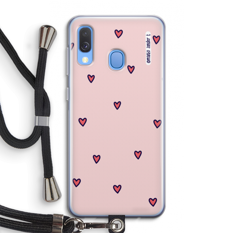 Hartjes: Samsung Galaxy A40 Transparant Hoesje met koord