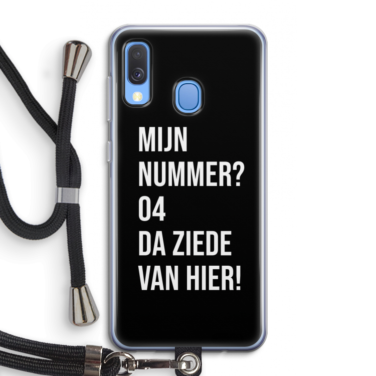 Da ziede van hier - Zwart: Samsung Galaxy A40 Transparant Hoesje met koord