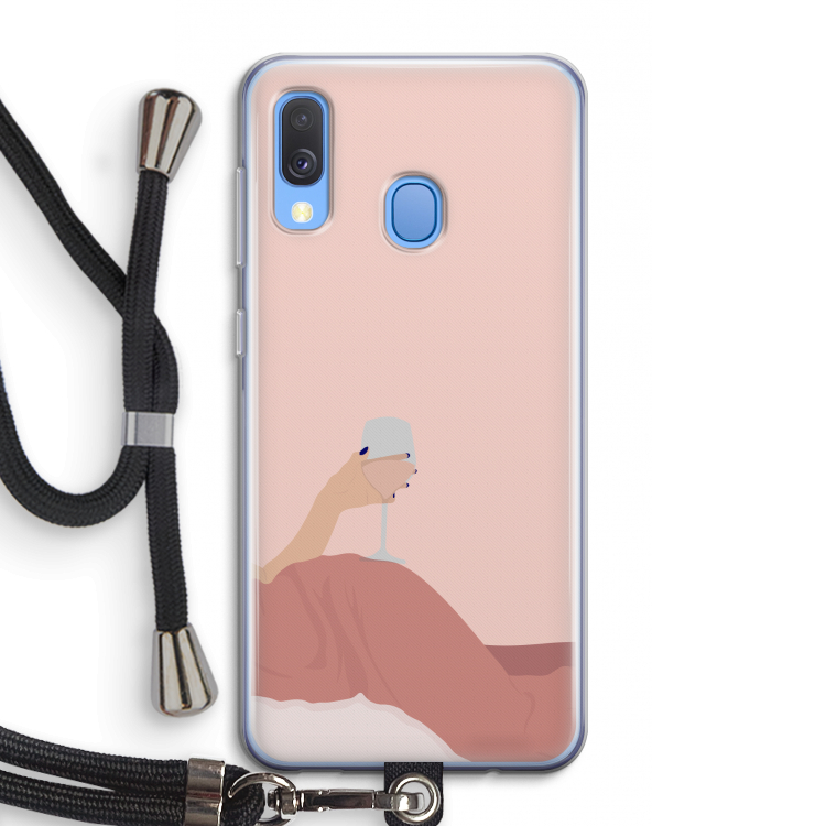 Wine: Samsung Galaxy A40 Transparant Hoesje met koord