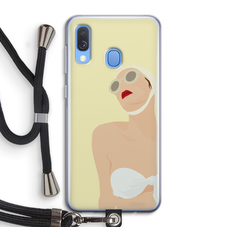 Summer: Samsung Galaxy A40 Transparant Hoesje met koord