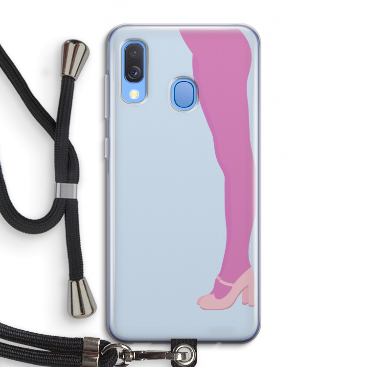 Pink panty: Samsung Galaxy A40 Transparant Hoesje met koord
